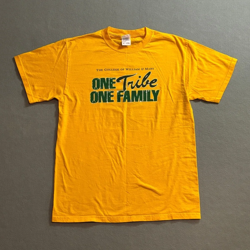 College of William & Mary One Tribe One Family T-Shirt Yellow Medium